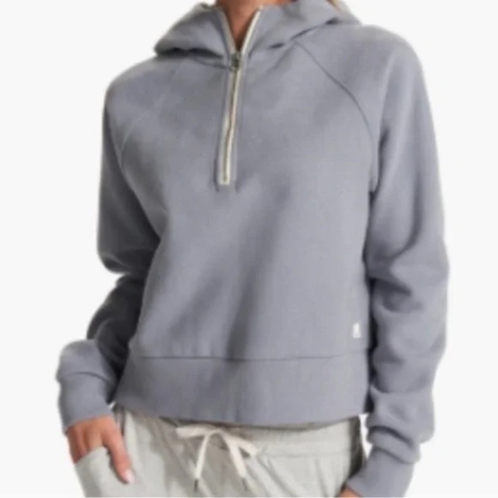 Vuori retire cropped quarter zip blue flint